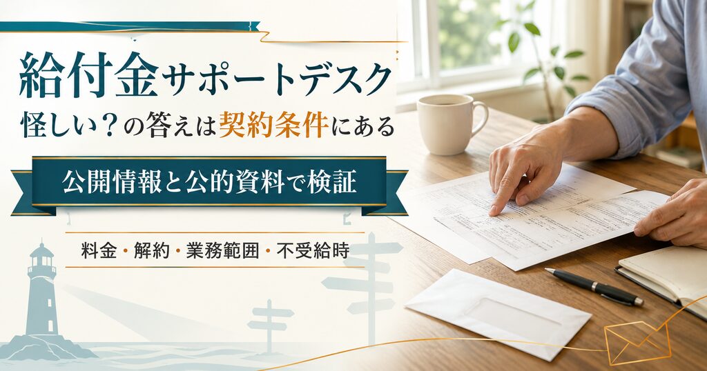 給付金サポートデスクの判断軸を示すアイキャッチ